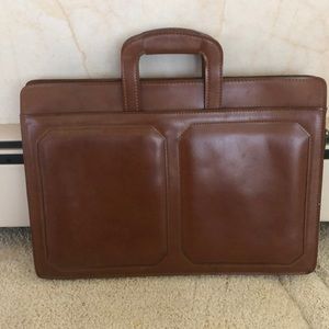 genuine brown leather briefcase